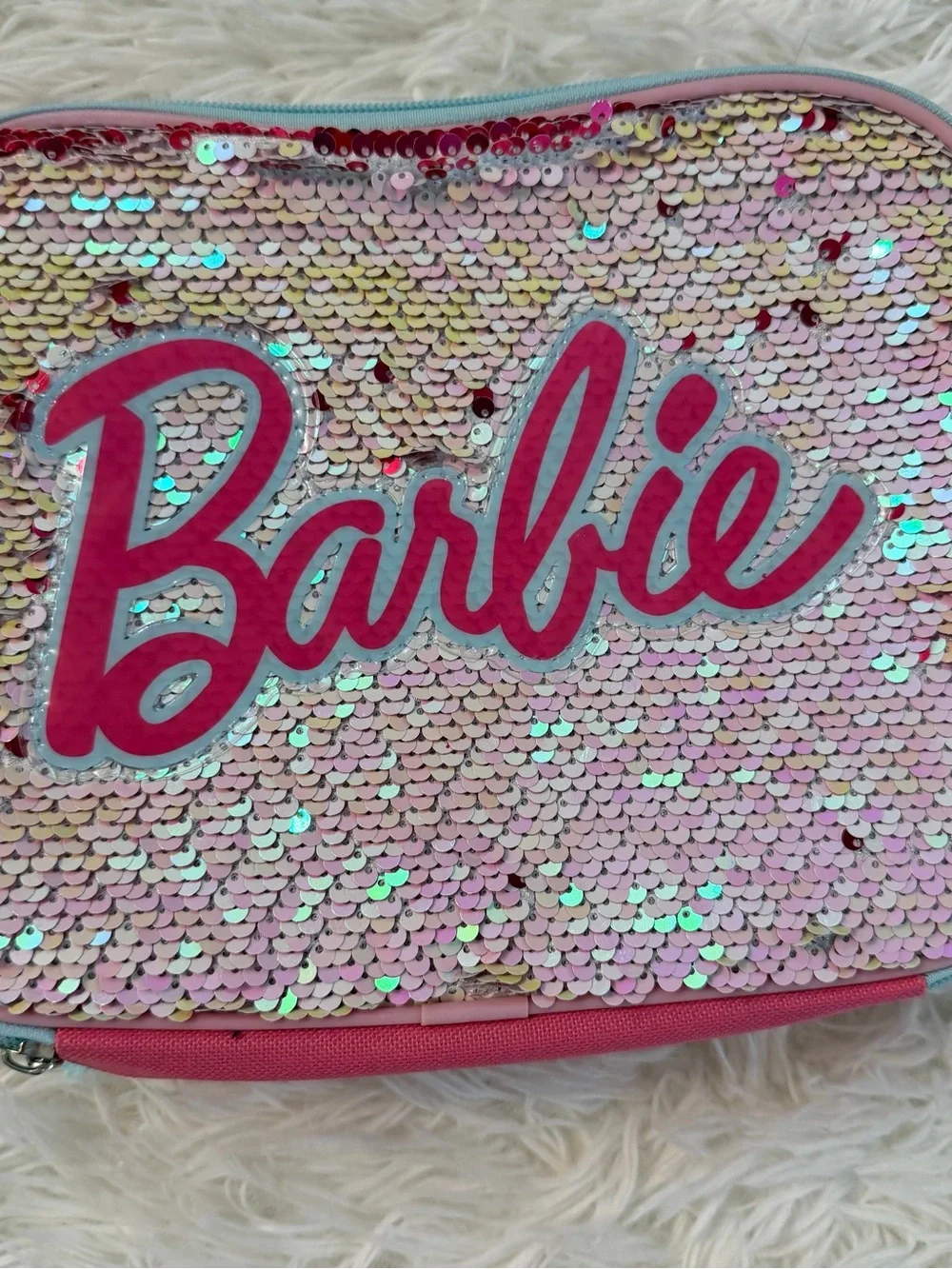 Barbie Pink Reversible Sequin Insulated Lunch Box